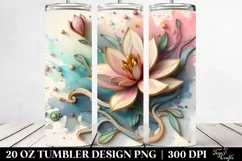 Abstract Wooden Magnolia | 20 oz Tumbler Product Image 2