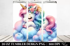 Cute Baby Unicorn Lofty Cloud | 20 Oz Tumbler Product Image 2