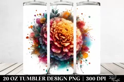 Elegant Marigold Watercolor Tumbler Design Product Image 2