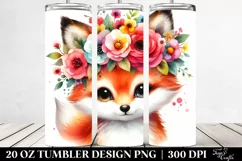 Adorned Fox with Flower Crown | 20 oz Tumbler Product Image 2