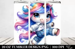Cute Baby Unicorn Running | 20 Oz Tumbler Product Image 2