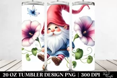 Cute Gnome in the Air with Morning Glory | 20 oz Tumbler Product Image 2