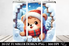 Cute Baby Bear Exiting Snowy Wall, 20 Oz Tumbler Product Image 2