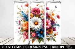 Vibrant Daisy Bouquet Tumbler Design Product Image 2