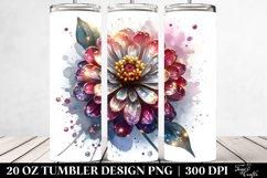 Zinnia with Metallic Details Tumbler Design Product Image 2