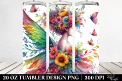 Fairy Dancing Floral Wreath Vibrant Drawing | 20 oz Tumbler Product Image 2