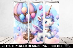 Cute Baby Unicorn Balloon Airship | 20 Oz Tumbler Product Image 2