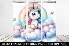 Cute Baby Unicorn Bubble Cloud | 20 Oz Tumbler Product Image 2