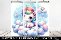 Baby Unicorn Bubble Cloud | 20 Oz Tumbler Product Image 2