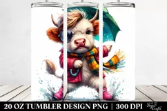 Baby Highland Cow Dancing 20 Oz Tumbler Product Image 2