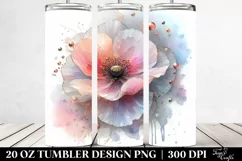 Abstract Pastel Poppy Tumbler Design Product Image 2