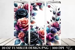 Watercolor Vibrant Floral Frame | 20 oz Tumbler Product Image 2