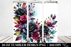 Watercolor Vibrant Floral Frame | 20 oz Tumbler Product Image 2