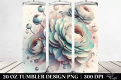 Glossy Ranunculus, Watercolor 20 Oz Tumbler Product Image 2