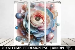 Glossy Ranunculus, Watercolor 20 Oz Tumbler Product Image 2