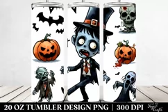 Simple Funny Halloween Clipart, Zombie 20 Oz Tumbler Product Image 2