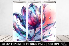 Shiny Tulip Watercolor Splash | 20 Oz Tumbler Product Image 2