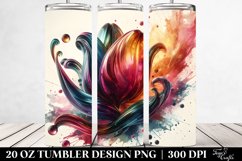 Shiny Tulip Watercolor Splash | 20 Oz Tumbler Product Image 2