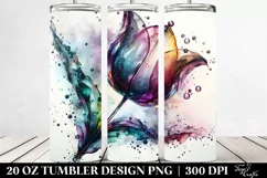 Shiny Tulip Watercolor Splash | 20 Oz Tumbler Product Image 2