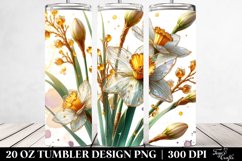 Shiny Narcissus Watercolor Splash | 20 Oz Tumbler Product Image 2