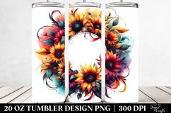 Abstract Sunflower Round Frame | 20 Oz Tumbler Product Image 2