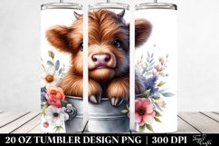 Baby Highland Cow Recipient | 20 oz Tumbler Product Image 2