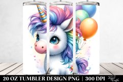 Cute Baby Unicorn With Balloons | 20 Oz Tumbler Product Image 2