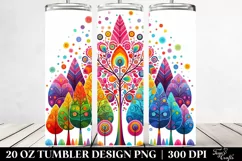Colorful Whimsical Rainbow Trees | 20 Oz Tumbler Product Image 2