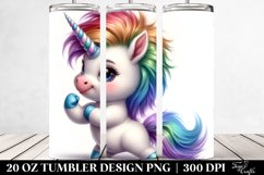 Posing Baby Unicorn Balloons Tumbler Product Image 2