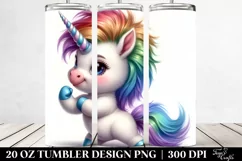 Posing Baby Unicorn Balloons Tumbler Product Image 2