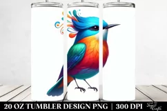 Colorful Whimsical Flowers, Baby Macaw | 20 Oz Tumbler Product Image 2