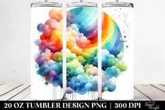 Colorful Whimsical Rainbow Clouds | 20 Oz Tumbler Product Image 2