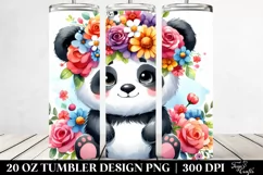 Adorned Panda with Flower Crown | 20 oz Tumbler Product Image 2
