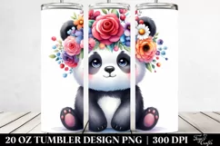 Adorned Panda with Flower Crown | 20 oz Tumbler Product Image 2
