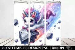 Diving Baby Unicorn Meteor Tumbler Product Image 2