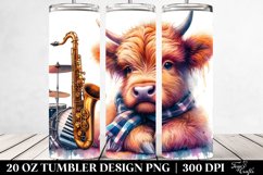 Colorful Baby Highland Cow Jazz Club 20 oz Tumbler Design Product Image 2
