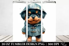 Expressive Cute Rottweiler Raincoat Tumbler|20 oz Tumbler Product Image 2