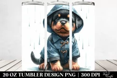 Expressive Cute Rottweiler Raincoat Tumbler|20 oz Tumbler Product Image 2