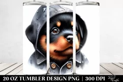Expressive Cute Rottweiler Raincoat Tumbler|20 oz Tumbler Product Image 2