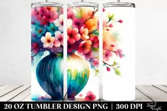 Colorful Cherry Blossom Vase Tumbler Product Image 2
