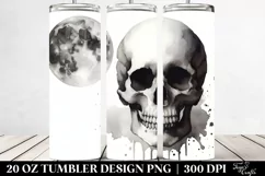 Simple Skull Watercolor Tumbler Design Product Image 2