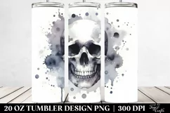 Simple Skull Watercolor Tumbler Design Product Image 2