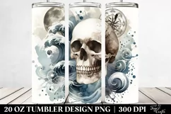 Simple Skull Watercolor Tumbler Design Product Image 2