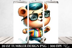 cute Baby Bear Running with Cool Haircut | 20 oz Tumbler Product Image 2
