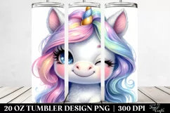 Cute Winking Baby Unicorn | 20 Oz Tumbler Product Image 2