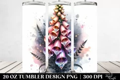 20 Oz Tumbler Sublimation | Foxglove Watercolor Splash Product Image 2
