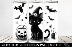 Funny Halloween Black Cat 20 Oz Tumbler Product Image 2