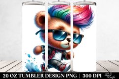 cute Baby Bear Running with Cool Haircut | 20 oz Tumbler Product Image 2