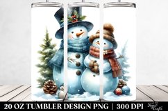 Washed Watercolor Snowman Clipart, 20 Oz Tumbler Product Image 2