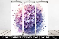 20 Oz Tumbler Sublimation | Lilac Watercolor Splash Product Image 2